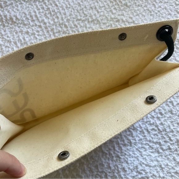 NEW Eres Canvas Logo Wristlet Clutch Cream - Picture 4 of 5